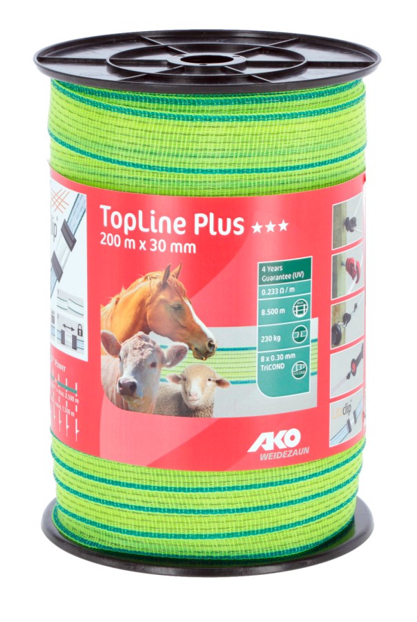 AKO TopLine Plus Weidezaunband – 200m, 30mm