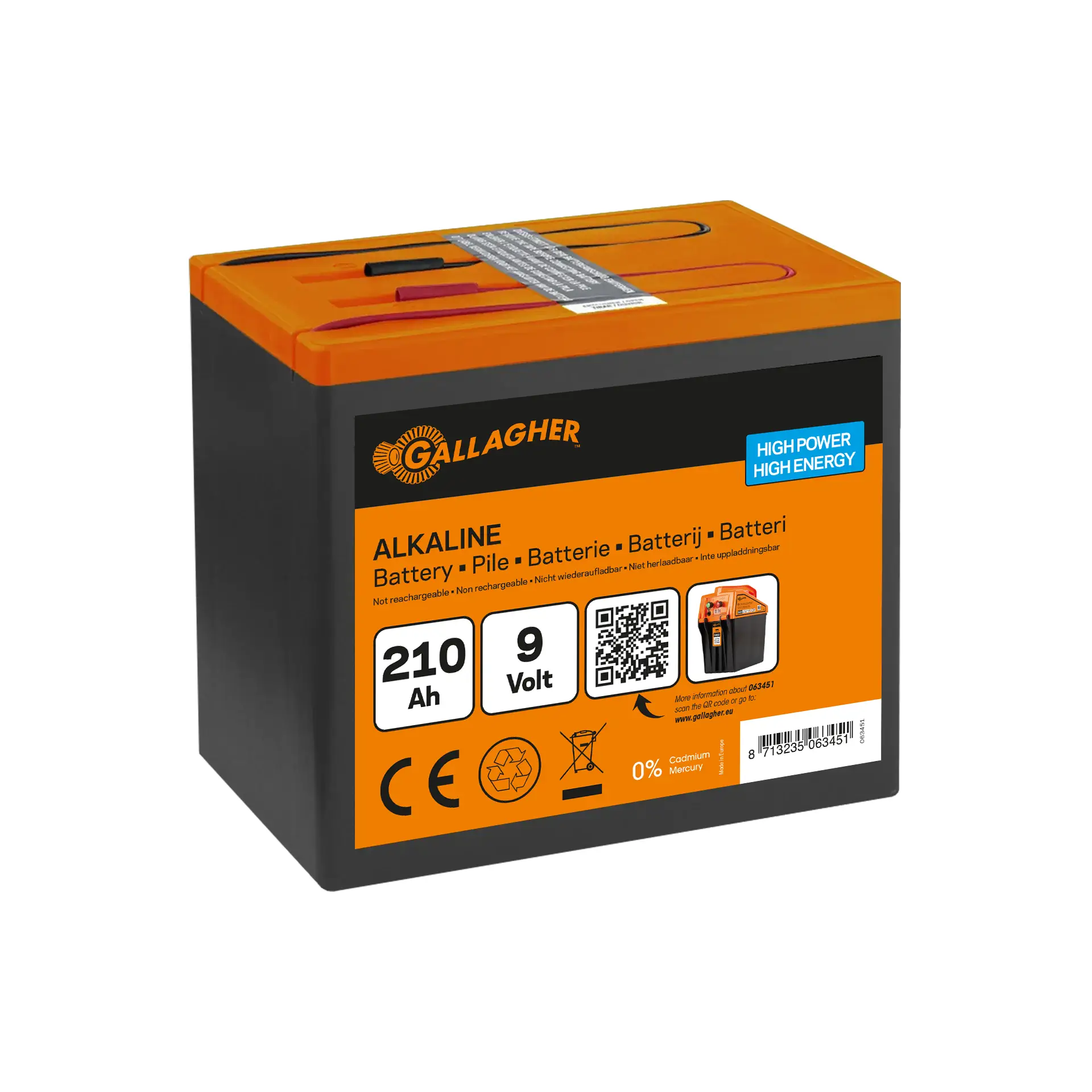 Gallagher Powerpack Alkaline Batterie – 9V / 210Ah